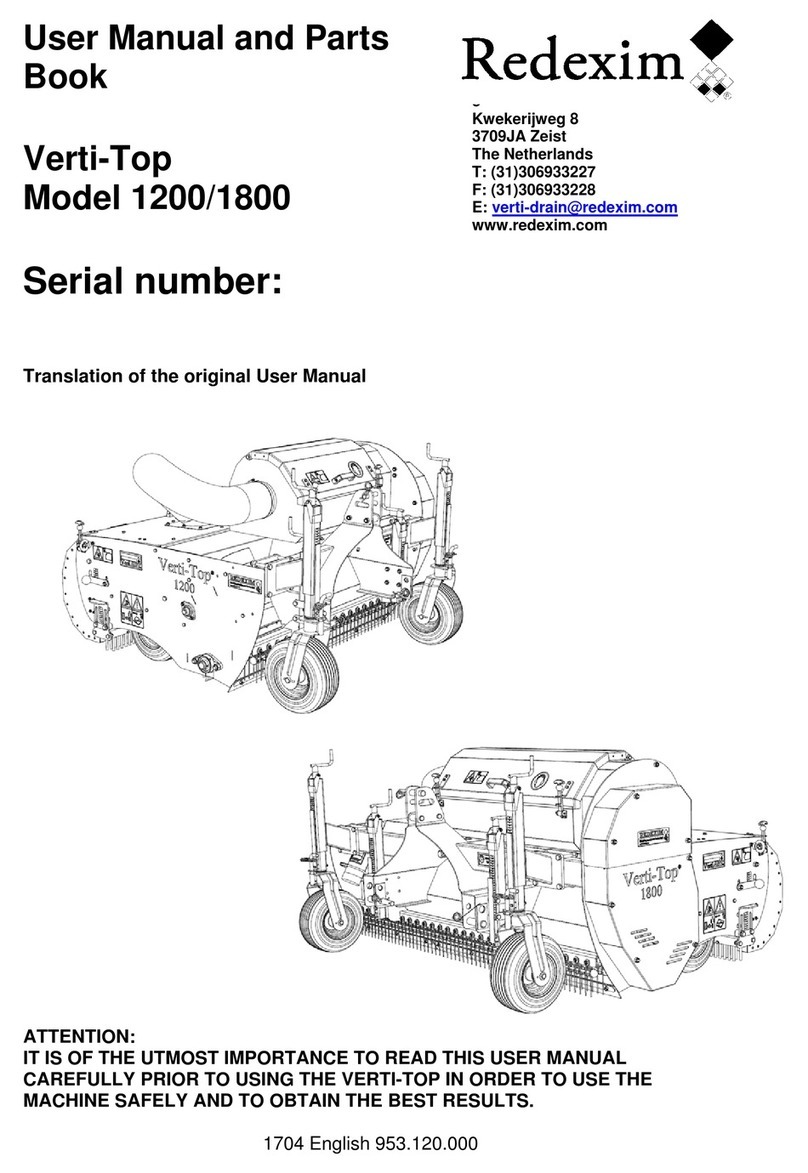 Redexim Verti-Top 1200 User manual and parts book