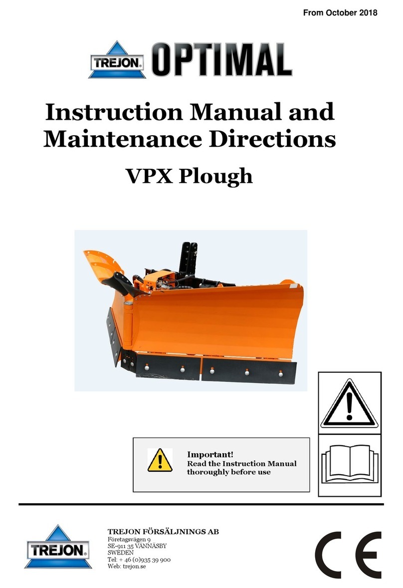 Trejon OPTIMAL VPX Plough Instruction Manual and Maintenance Directions Trejon OPTIMAL VPX Plough Instruction Manual and Maintenance Directions