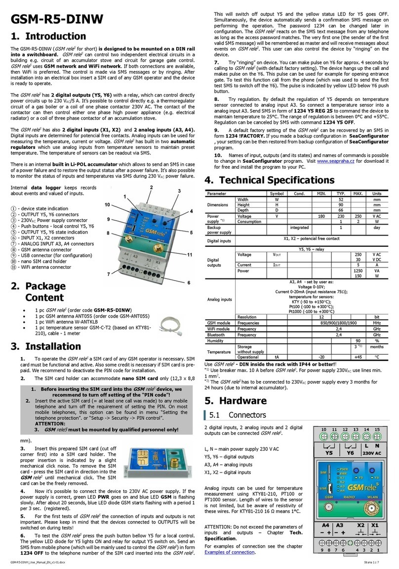 SEA Praha GSM-R5-DINW user manual