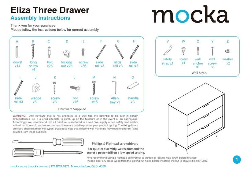 Mocka Eliza Three Drawer User manual Mocka Eliza Three Drawer User manual