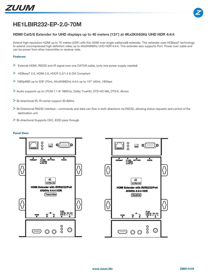 ZUUM HE1LBIR232-EP-2.0-70M User manual