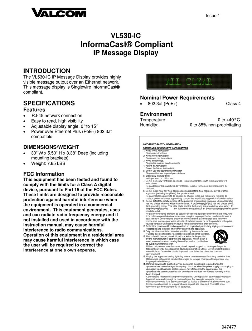 Valcom VL530-IC quick start guide