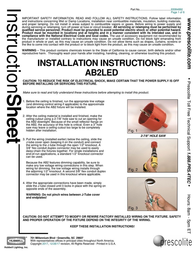 Hubbell Prescolite AB2LED installation instructions
