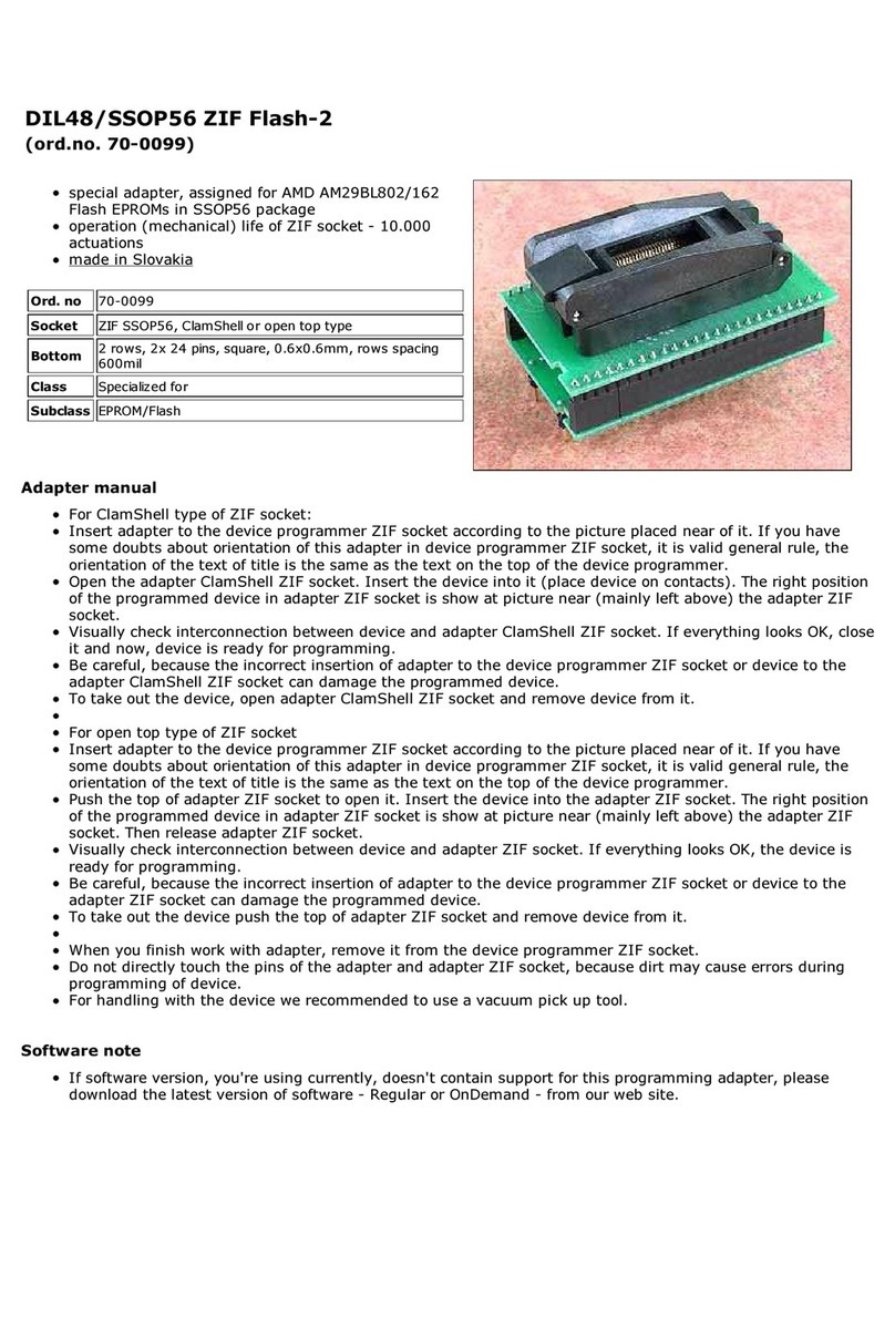 Elnec DIL48/SSOP56 ZIF Flash-2 User manual