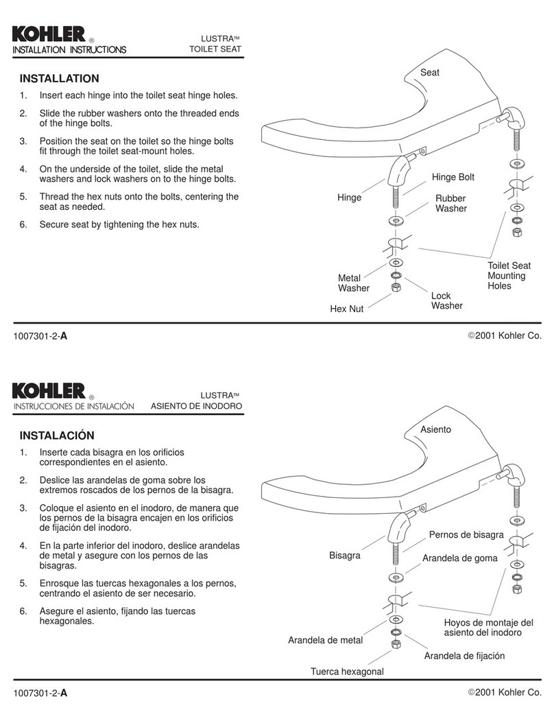Kohler LUSTRA User manual Kohler LUSTRA User manual