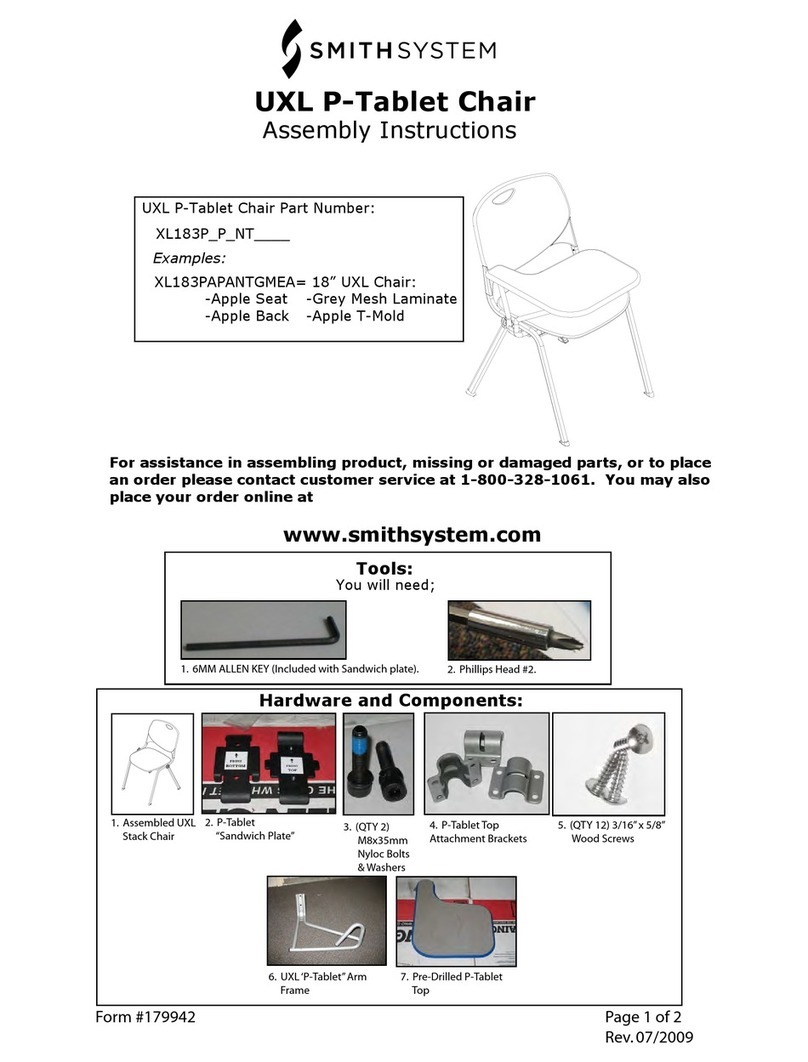 SMITH SYSTEM UXL P-Tablet Chair XL183P P NT Series User manual SMITH SYSTEM UXL P-Tablet Chair XL183P P NT Series User manual