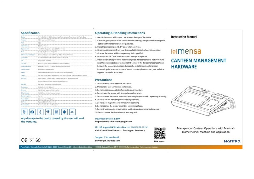 Mantra Mensa mTerminal100 instruction manual
