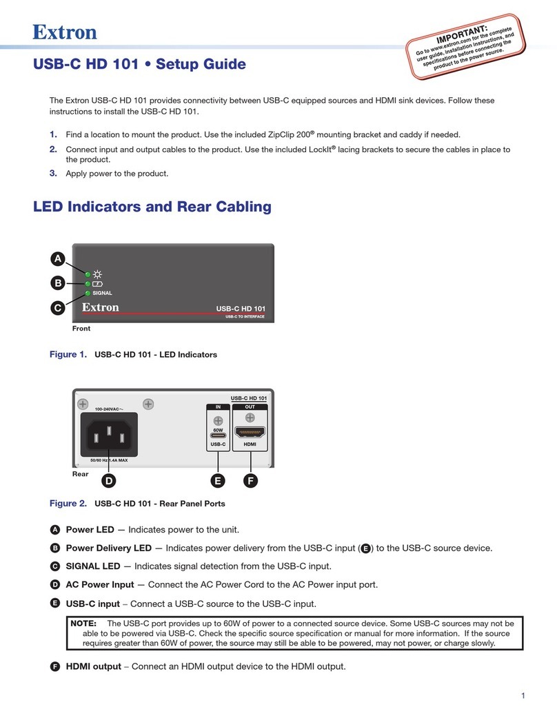Extron electronics USB-C HD 101 User manual Extron electronics USB-C HD 101 User manual