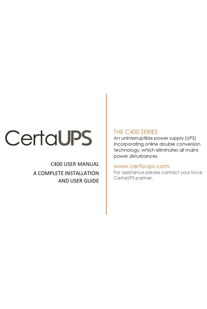 CertaUPS C400 Series User manual