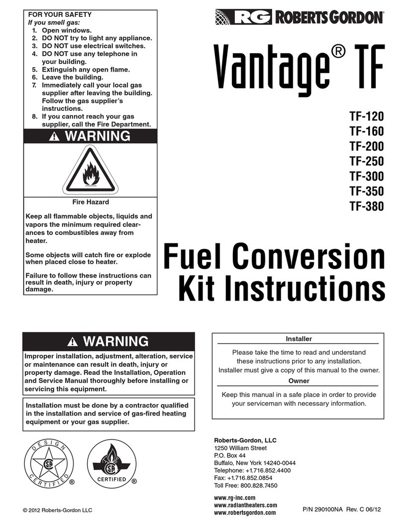 Roberts Gorden Vantage TF Series instructions