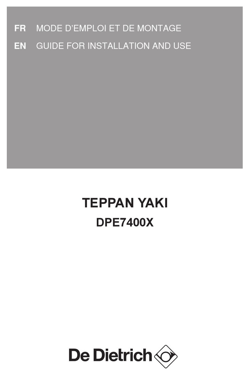 DeDietrich DPE7400X Guide for installation and use