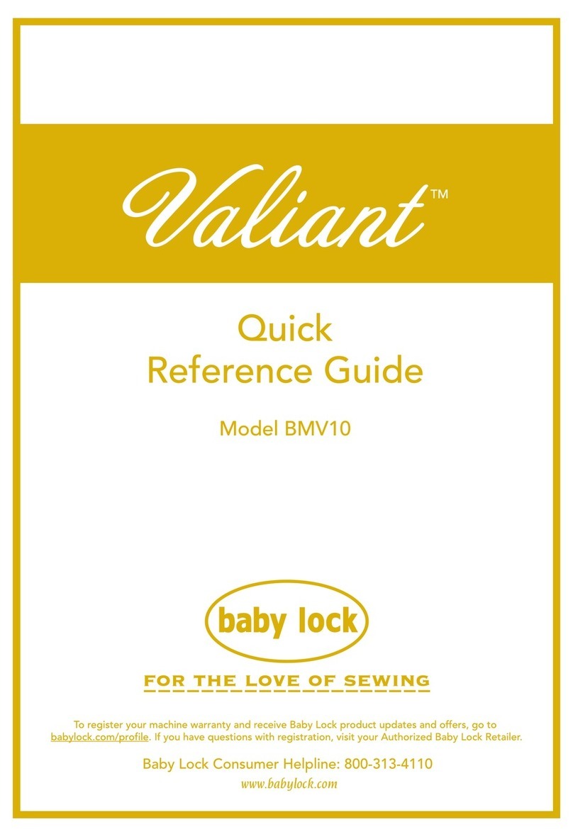 Baby Lock Valiant BMV10 Quick reference guide