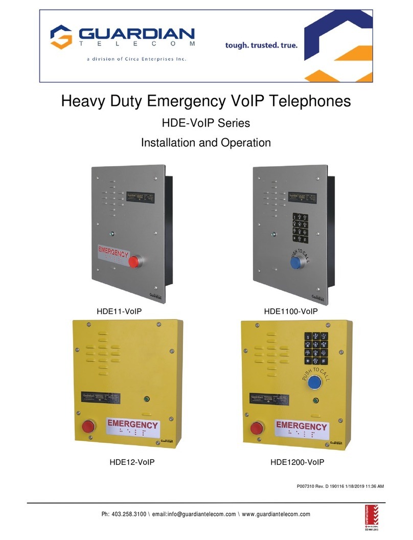 Guardian Telecom HDE-VoIP Series Installation and operation Guardian Telecom HDE-VoIP Series Installation and operation