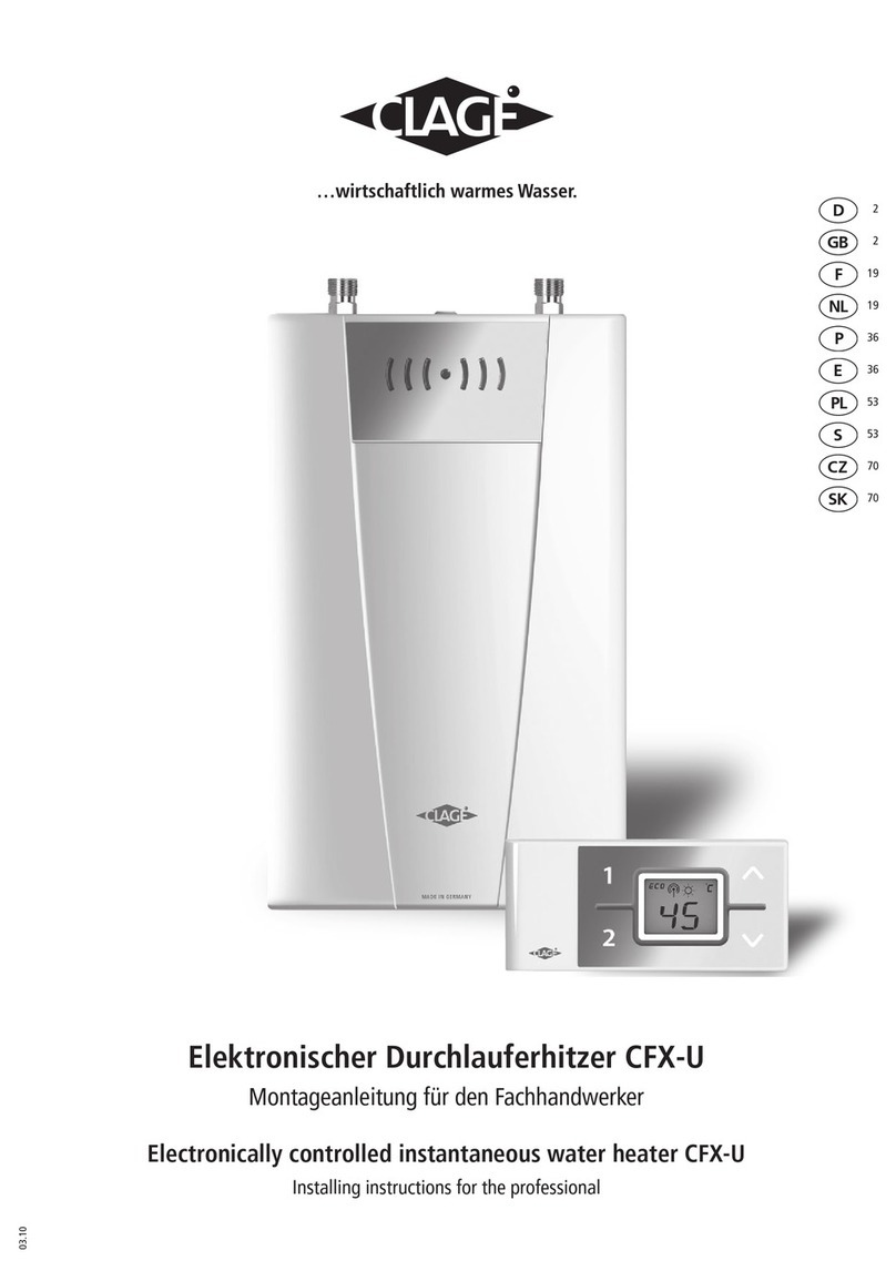 clage CFX-U Installing instructions for the professional