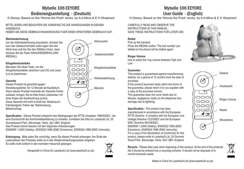 Mybelle 106 EEYORE user guide