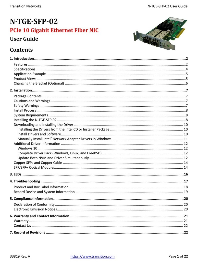 Transition Networks N-TGE-SFP-02 user guide