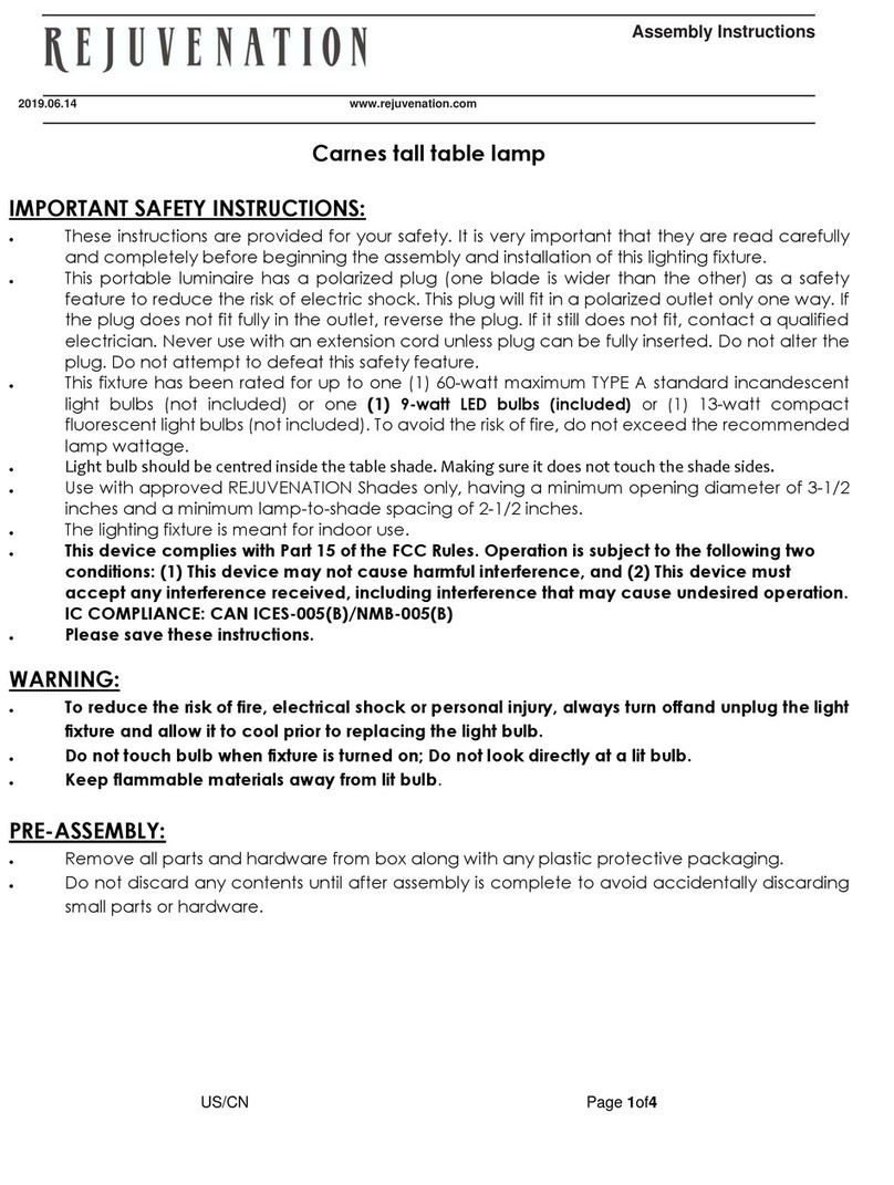 Rejuvenation Carnes tall table lamp Assembly instructions