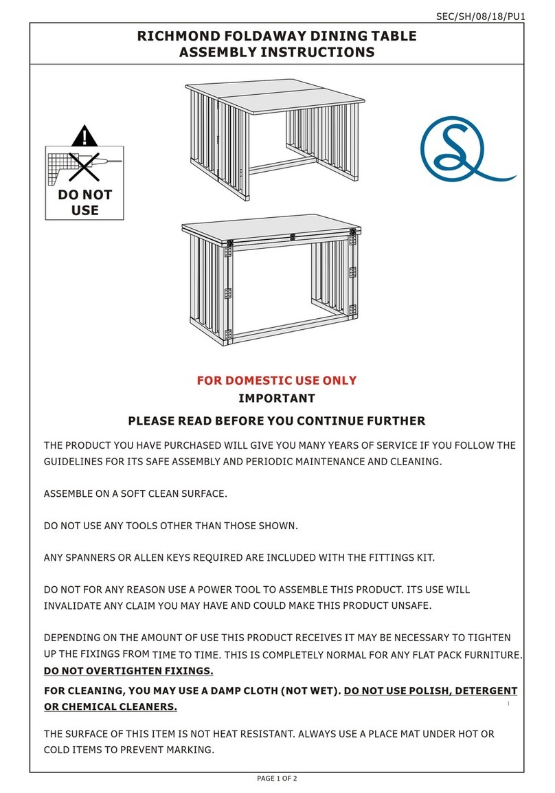 Seconique Richmond Foldaway Dining Table User manual