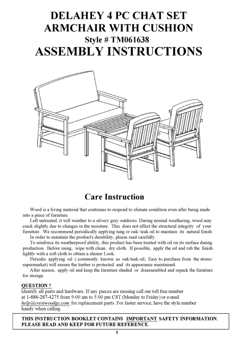 Crestwood DELAHEY 4 PC CHAT SET TM061638 Assembly instructions