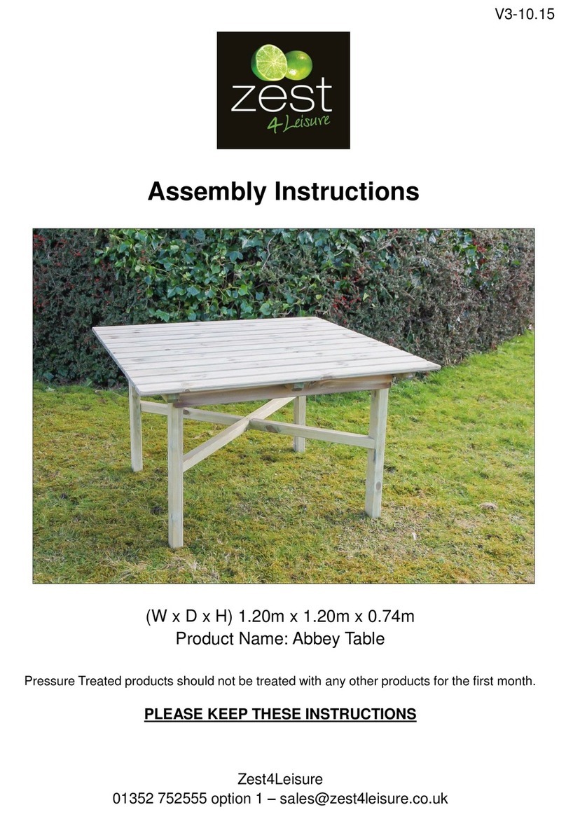 Zest 4 Leisure Abbey Table User manual