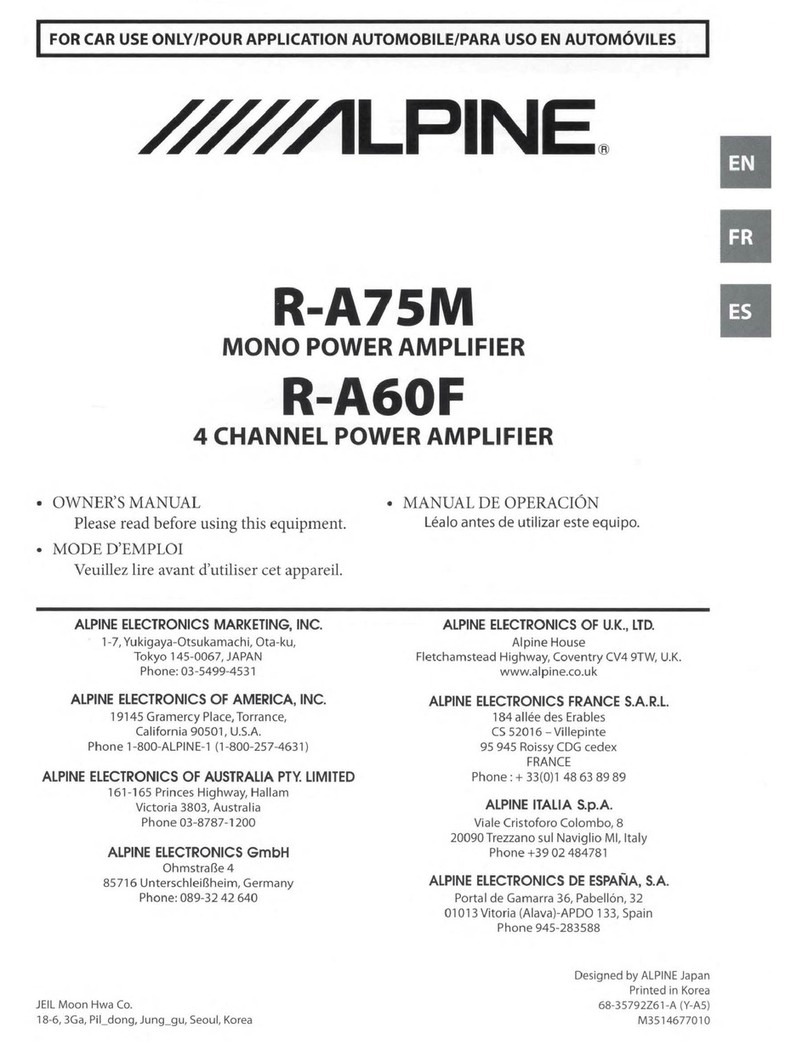 Alpine R-A75M User manual