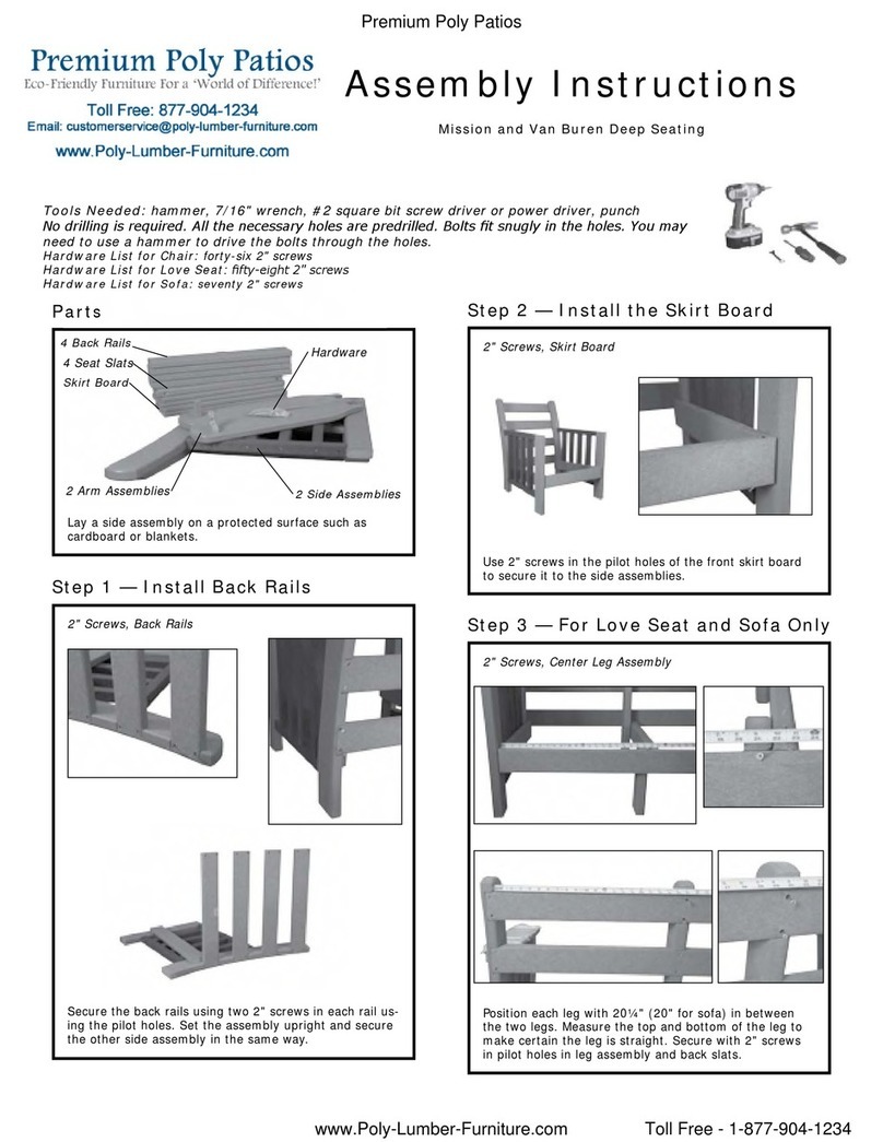 Premium Poly Patios Amish Poly Van Buren Sofa WV-992-P Assembly instructions