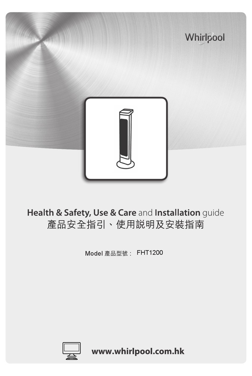 Whirlpool FHT1200 Health & safety, use & care and installation guide