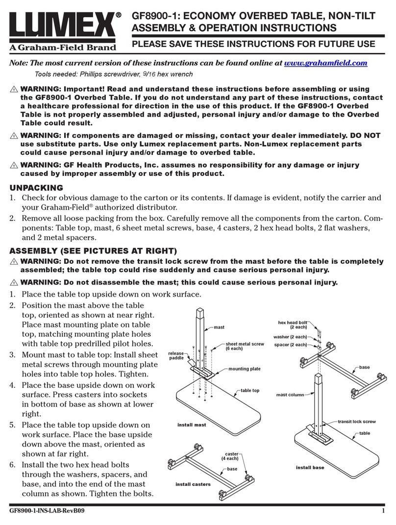 Graham Field Lumex GF8900-1 Parts list manual