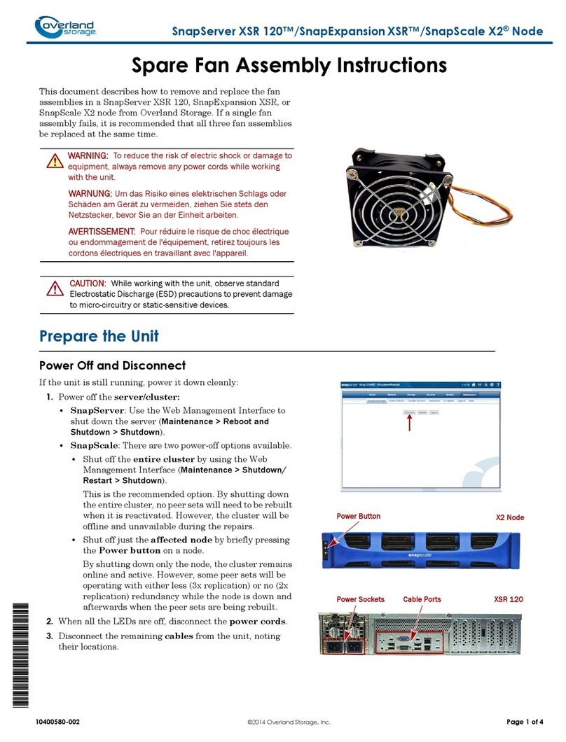 Overland Storage SnapServer XSR 120 Assembly instructions