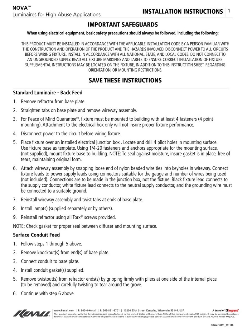 LEGRAND Kenall Nova Series installation instructions