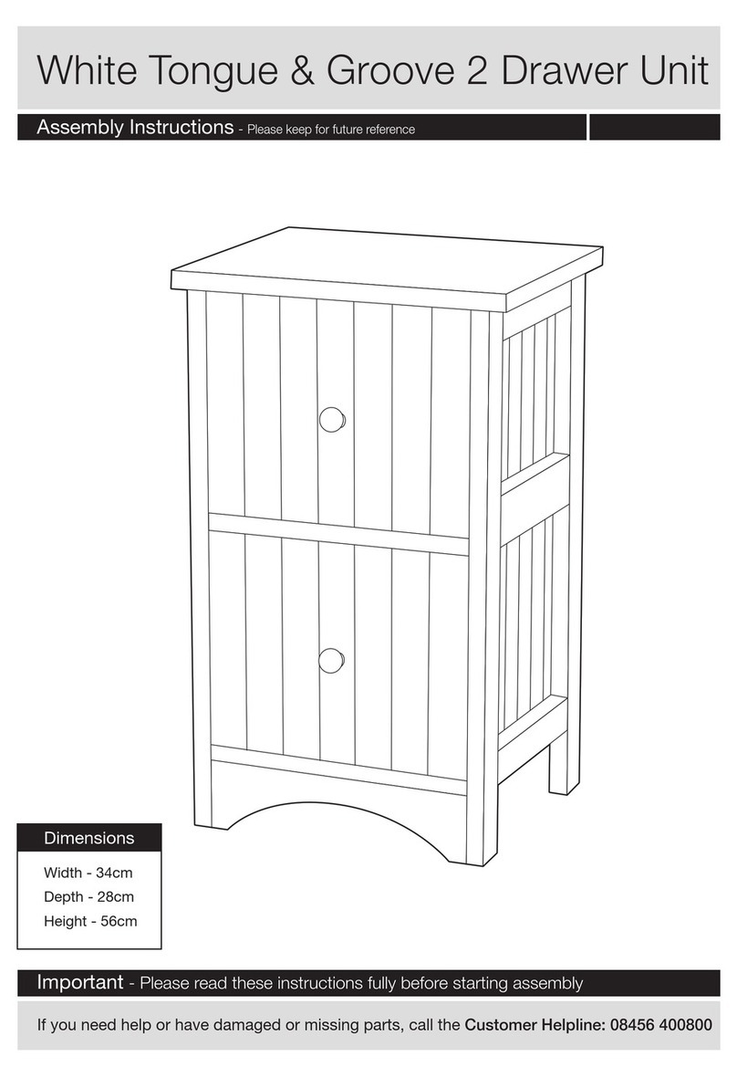 Argos White Tongue & Groove 2 Drawer Unit User manual