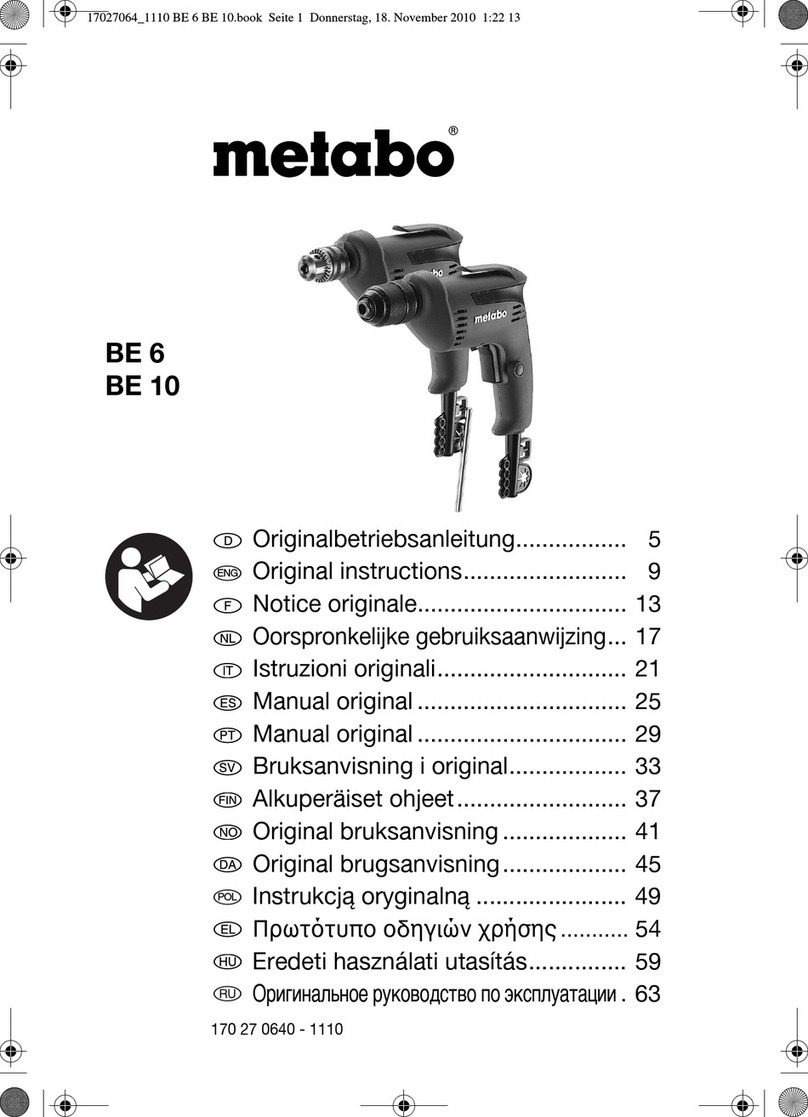 Metabo BE 6 User manual Metabo BE 6 User manual