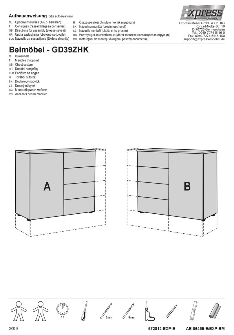 Express Mobel GD39ZHK DIRECTIONS FOR ASSEMBLY