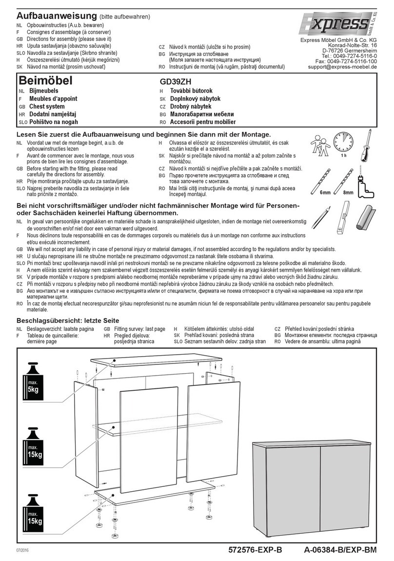 Express Mobel GD39ZH DIRECTIONS FOR ASSEMBLY