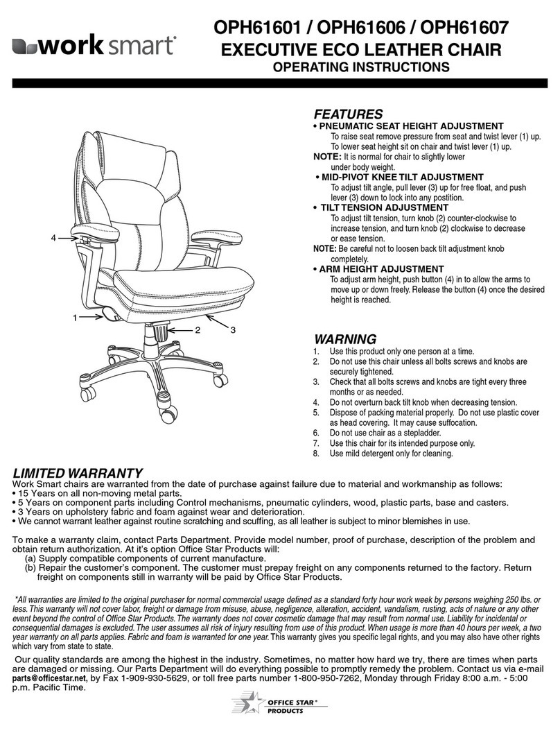 Office Star Products work smart OPH61601 operating instructions