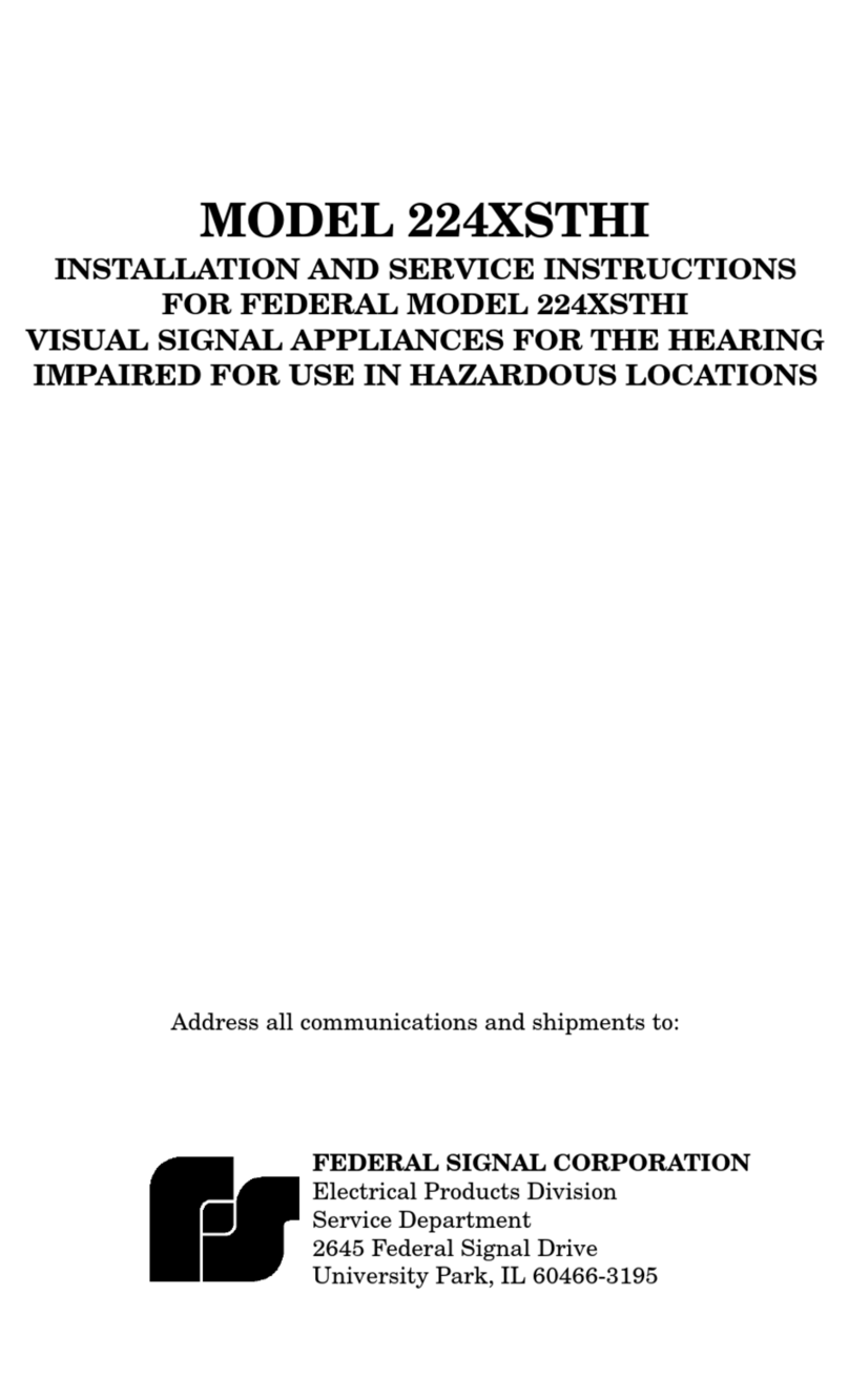 Federal Signal Corporation 224XSTHI Installation and service instructions Federal Signal Corporation 224XSTHI Installation and service instructions