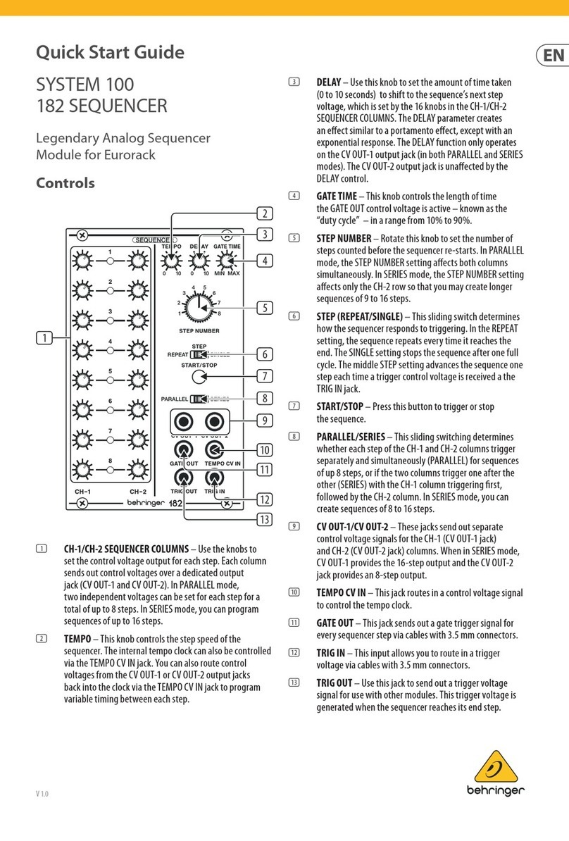 Behringer SYSTEM 100 182 User manual