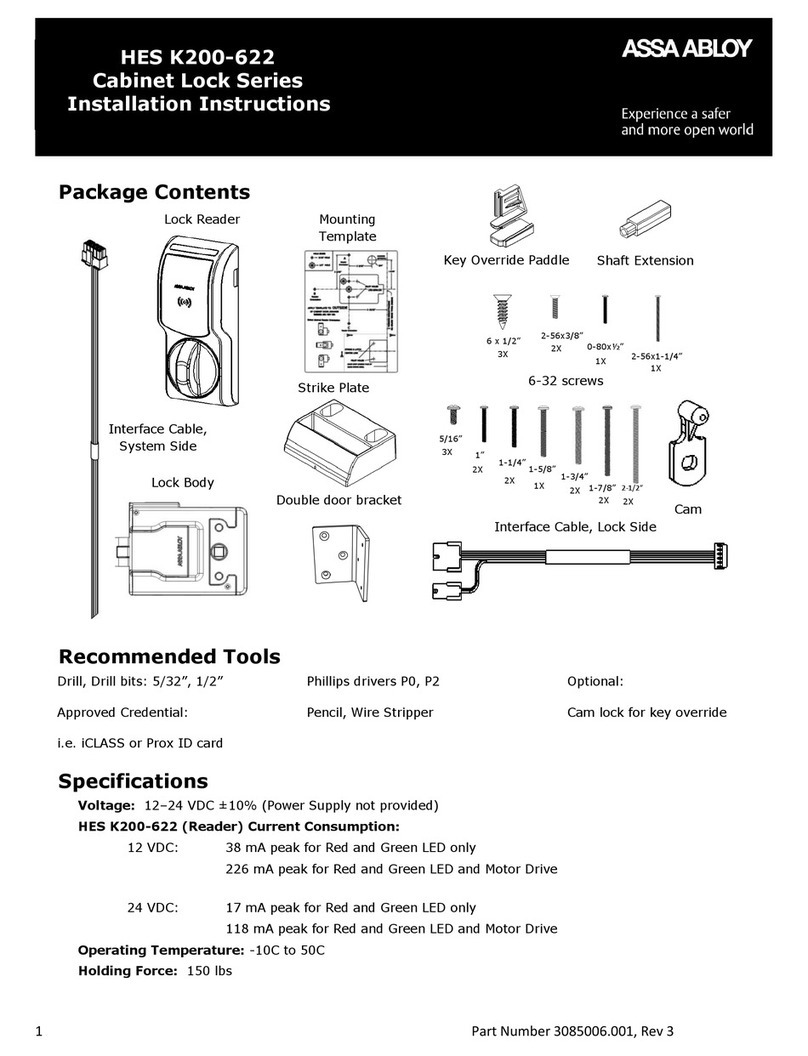 Assa Abloy Cabinet Lock Series installation instructions