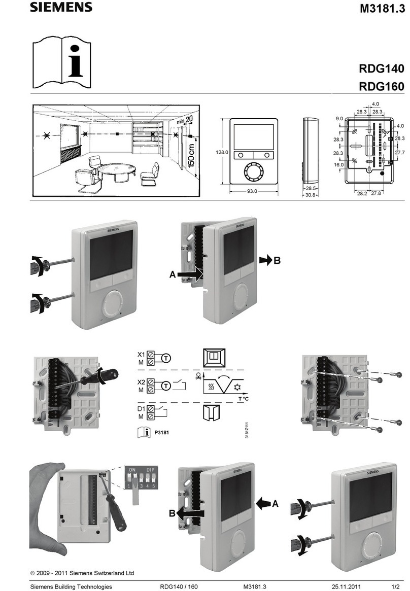 Siemens RDG140 quick start guide