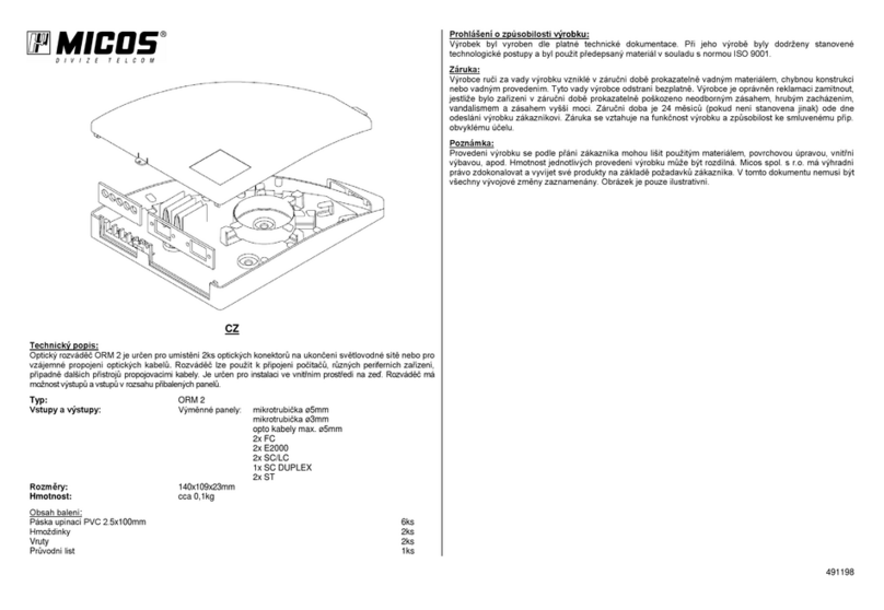 Micos ORM 2 User manual