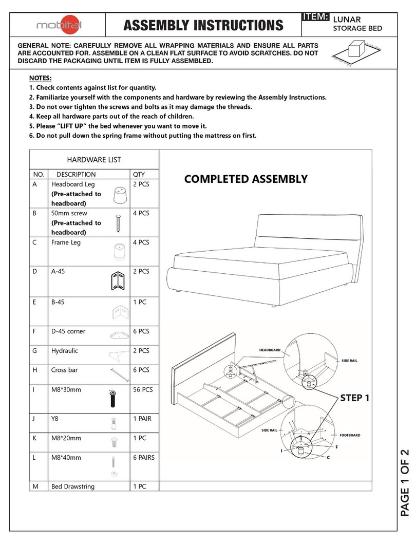 Mobital LUNAR STORAGE BED Assembly instructions