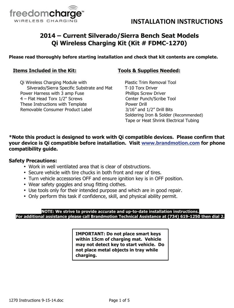 Freedom Charge FDMC-1270 installation instructions