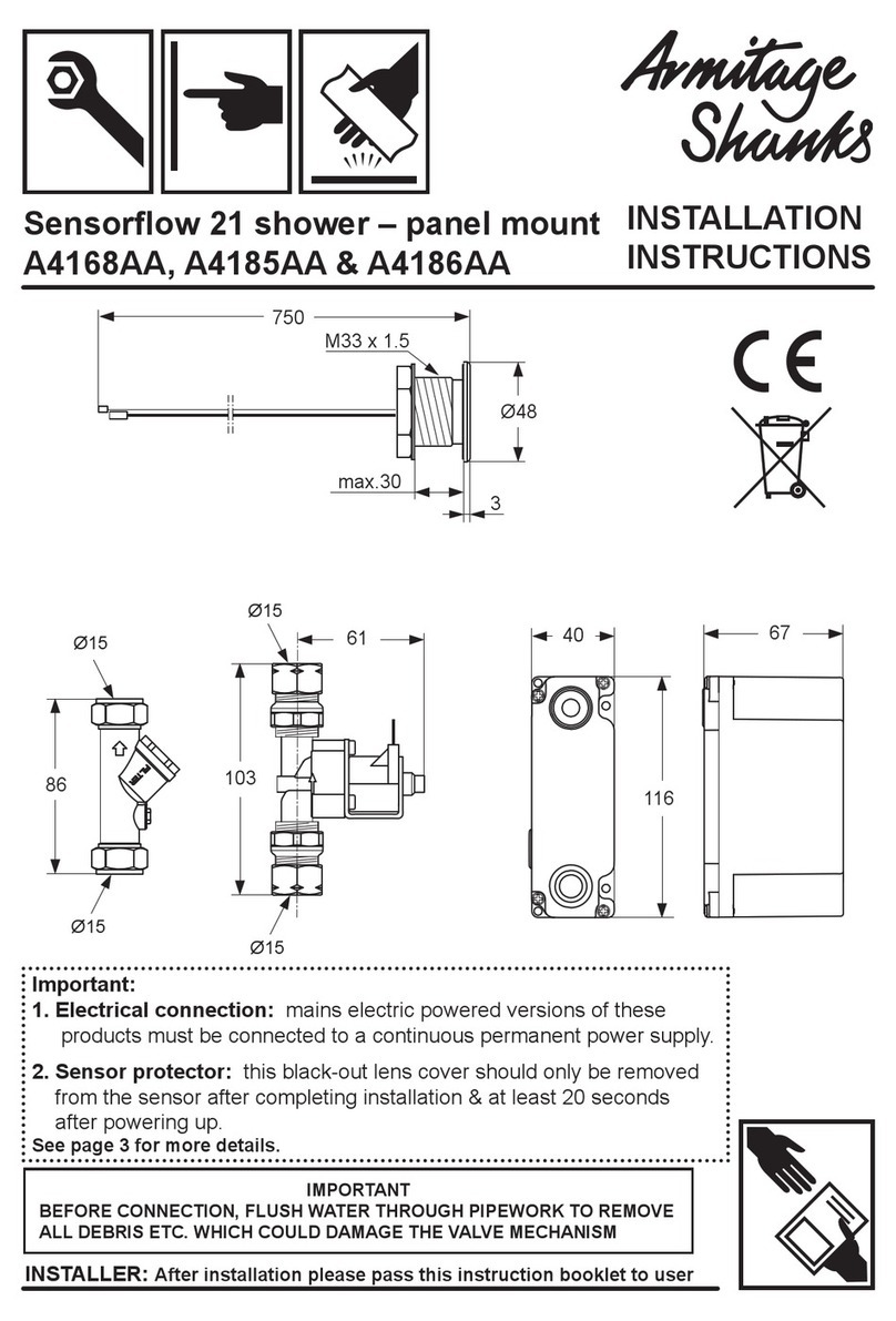 Armitage Shanks Sensorflow 21 A4168AA installation instructions