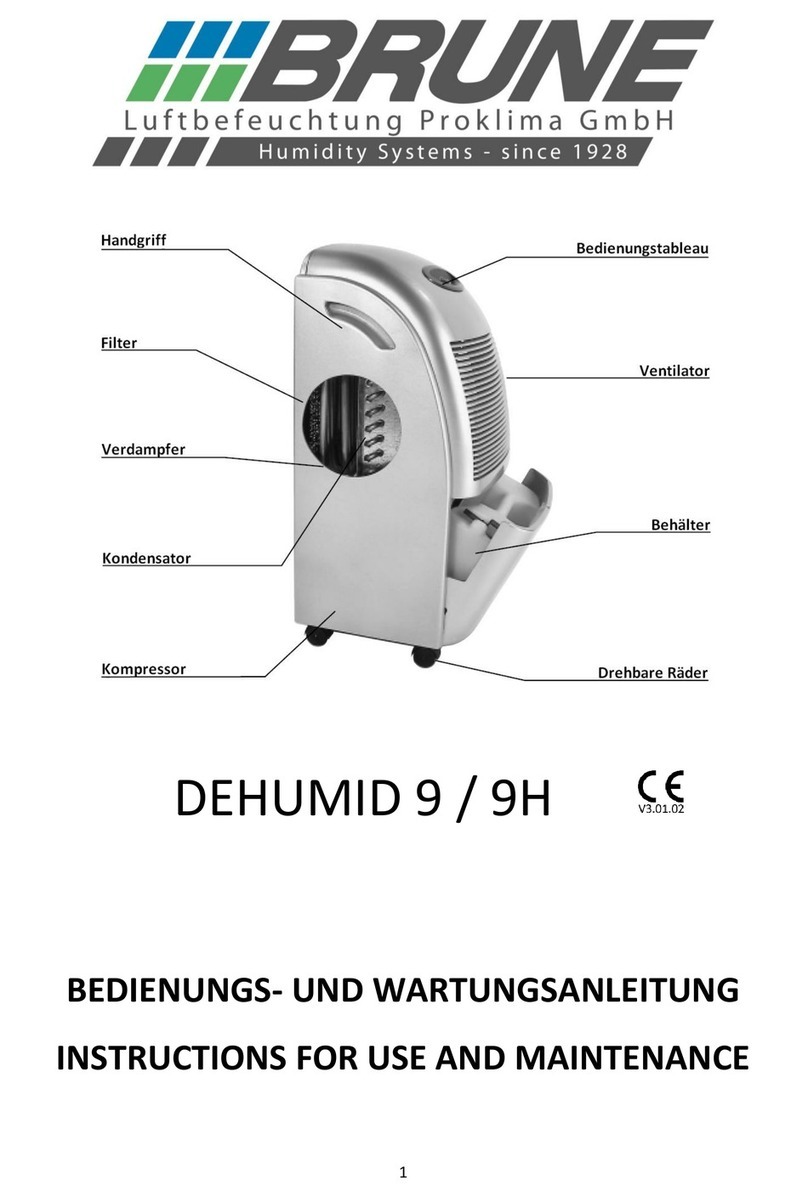 Brune DEHUMID 9 Instructions for use and maintenance