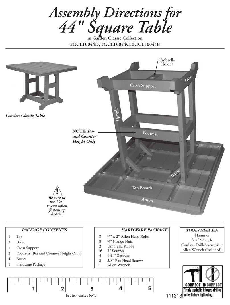 Berlin Gardens 44" Square Table GCLT0044D Assembly Directions
