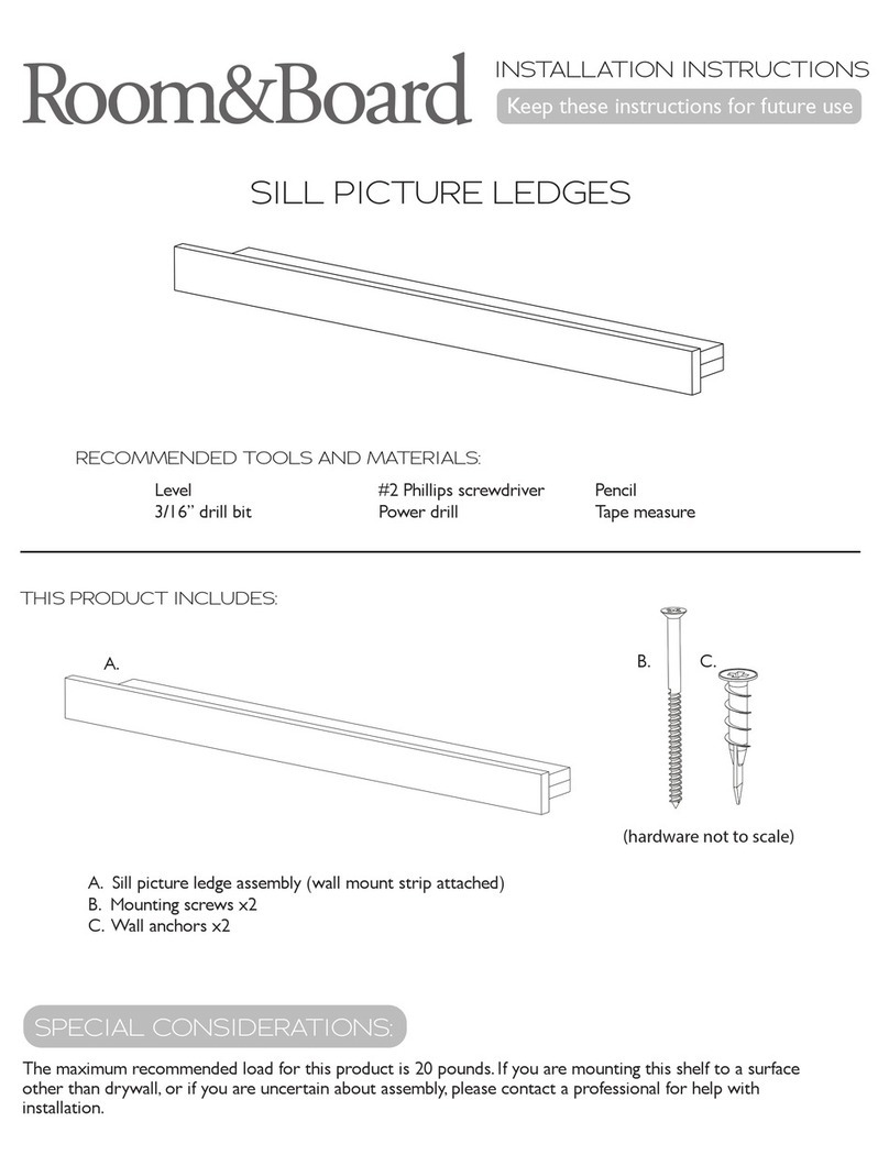 Room & Board Sill Picture Ledges User manual Room & Board Sill Picture Ledges User manual