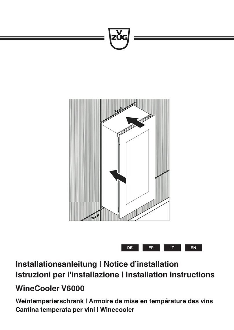 V-ZUG WineCooler V6000 installation instructions