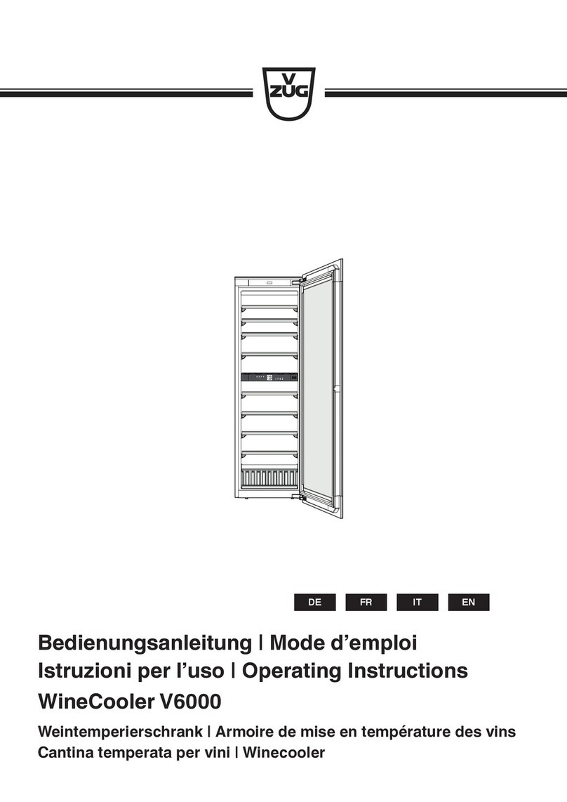 V-ZUG WineCooler V6000 operating instructions