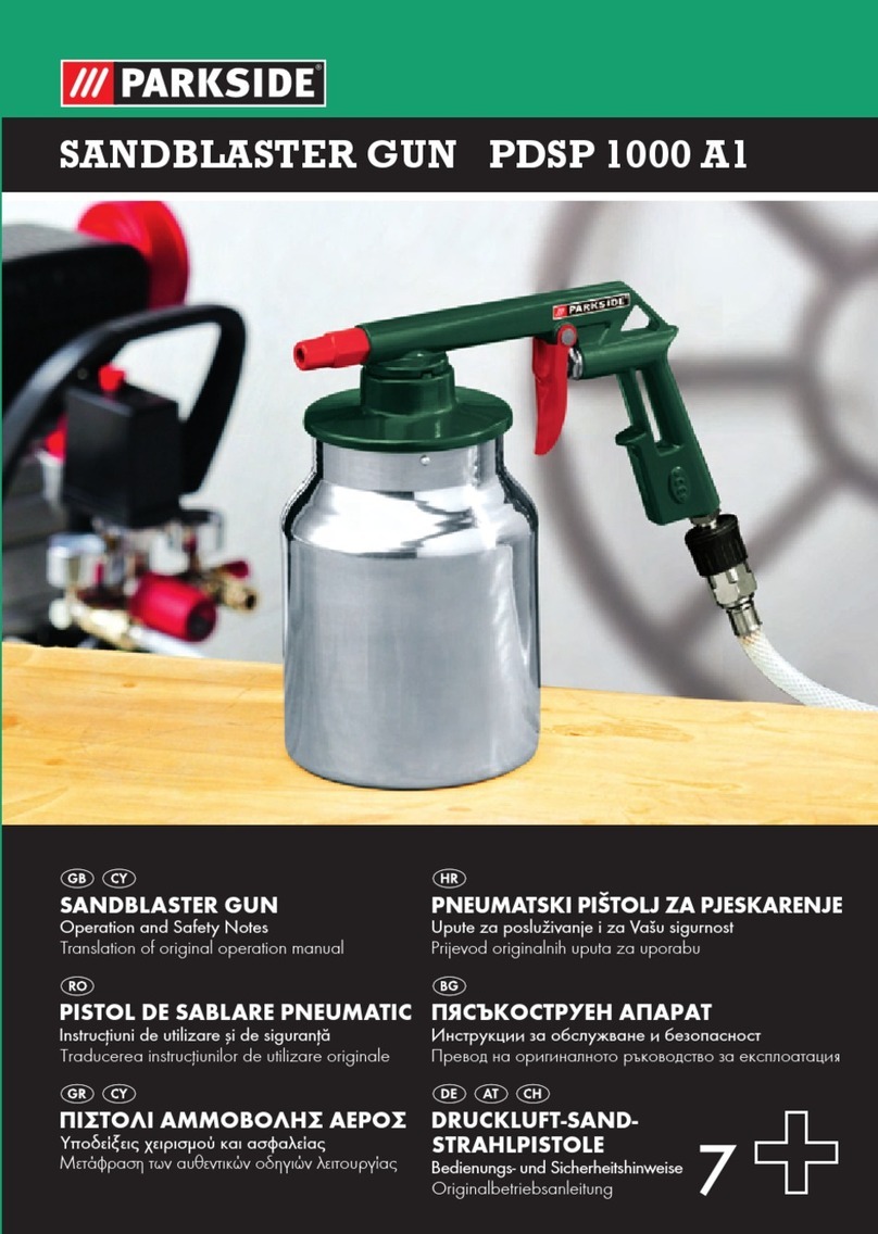 Parkside PDSP 1000 A1 SANDBLASTER GUN Operation and safety notes translation of original operation manual