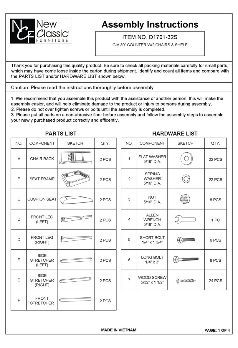 New Classic Home Furnishings GIA D1701-32S User manual